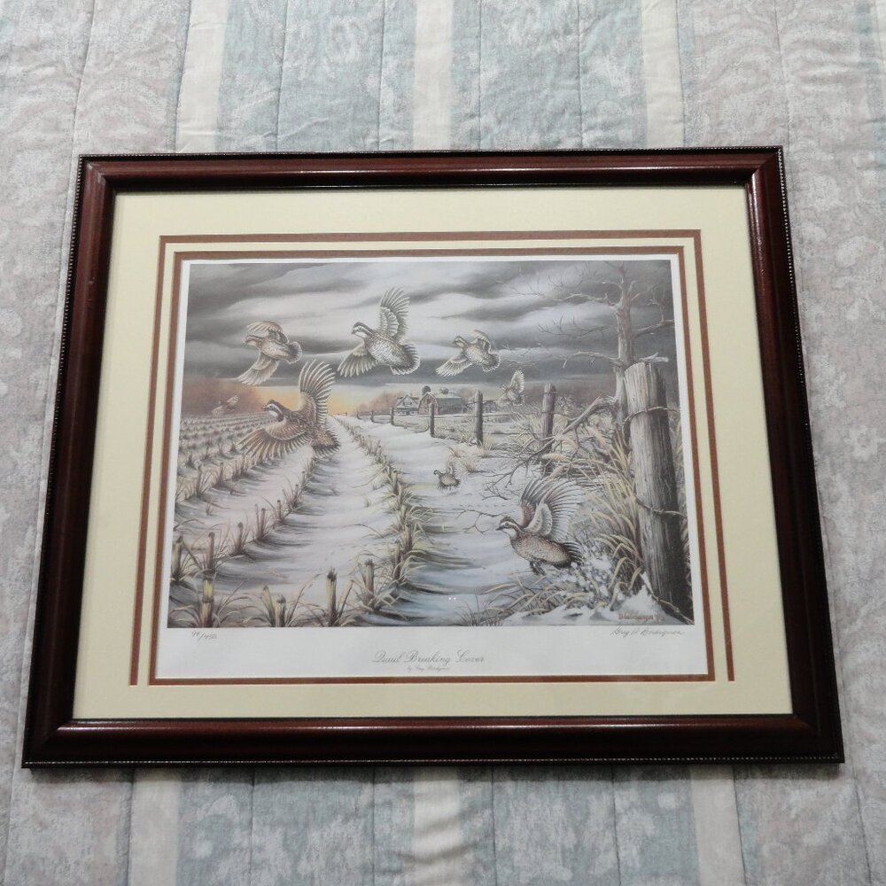 Quail Breaking Cover by Greg Bordignon, Limited Edition Print, 94/450, Signed
